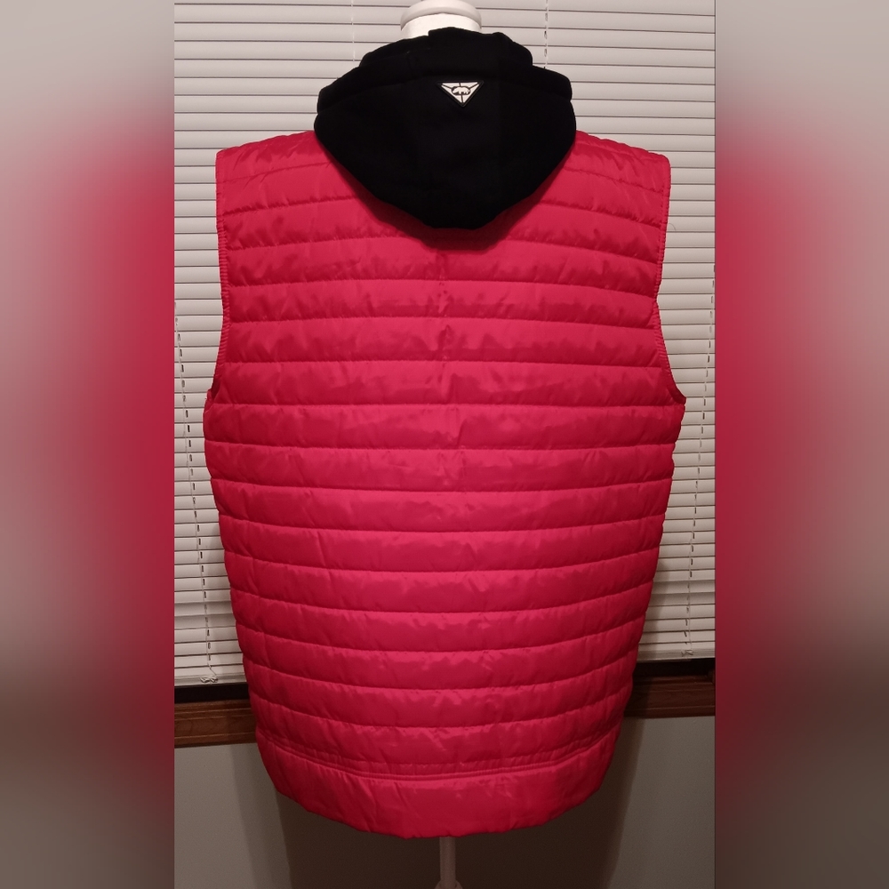 ECKO UNLTD Puffer Vest Mens Size XL Red/Black Hooded Full Zip Spell Out - Picture 7 of 16